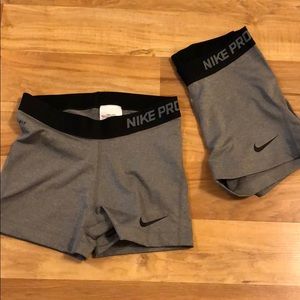 2 Nike Pro dri fit compression shorts